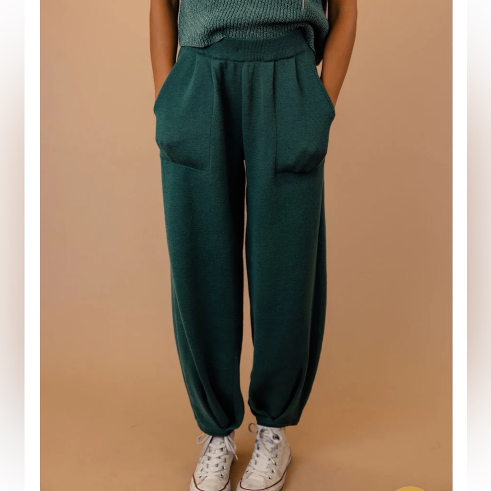 NWT FREE PEOPLE FP Beach Emerald Spell Combo Freya Sweater 2 PC Set SZ: XL/Tall - Picture 7 of 16